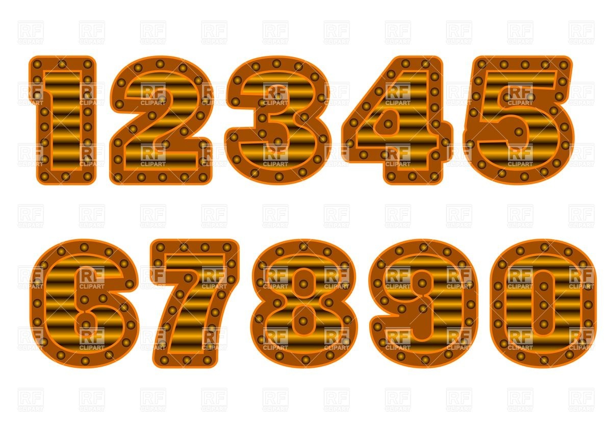 1200x849 Copper Colored Numbers Royalty Free Vector Clip Art Image