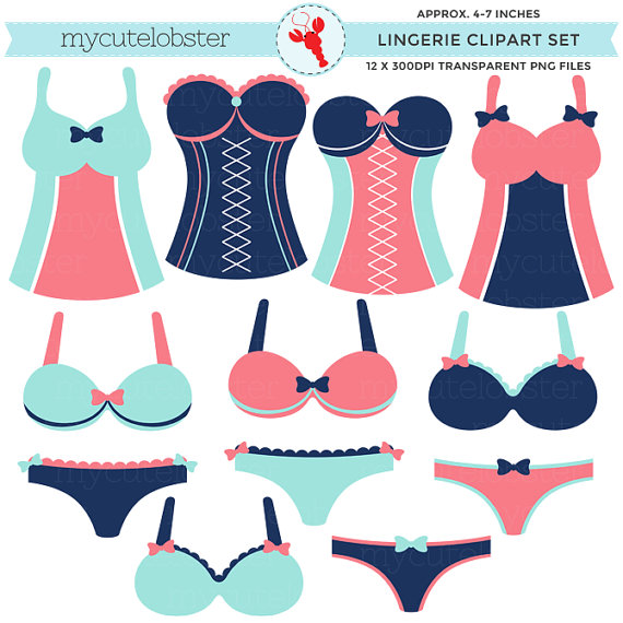 570x570 Lingerie Clipart Set