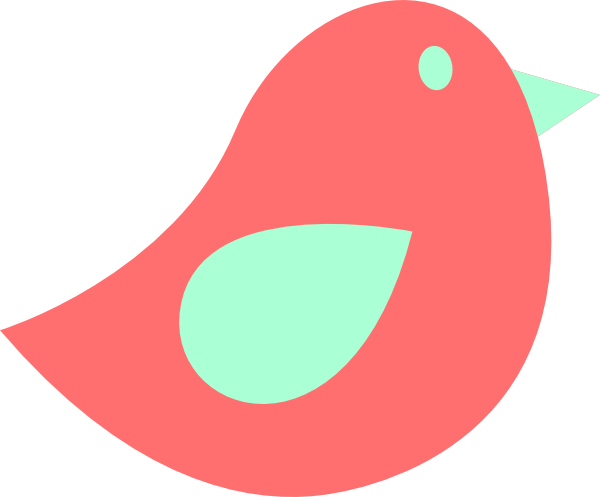 600x497 Coral And Mint Bird Clip Art