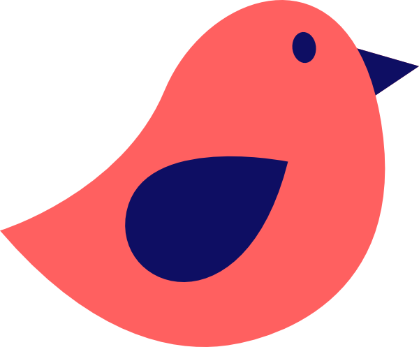 600x497 Coral And Navy Bird Clip Art