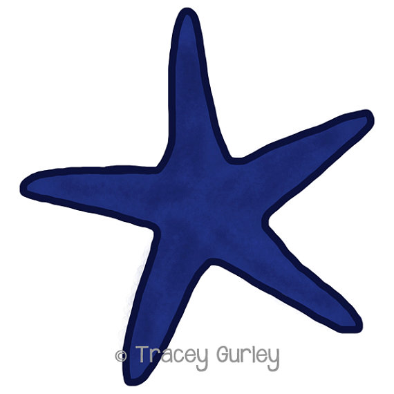 570x570 Navy Starfish Original Art Download 2 Files Starfish Clip