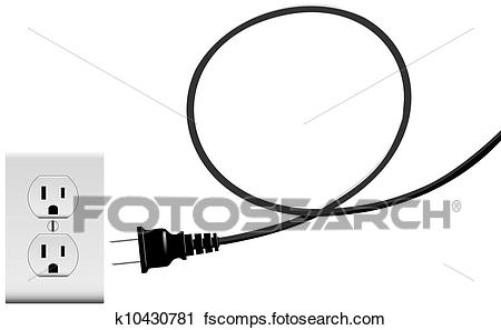 450x297 Clipart Of Plug In Electric Energy Outlet Copy Space Cord Loop
