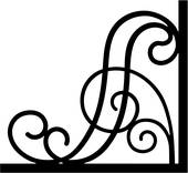 170x156 Clipart Of , Border, Bracket, Corner, Iron, Scroll, Wrought