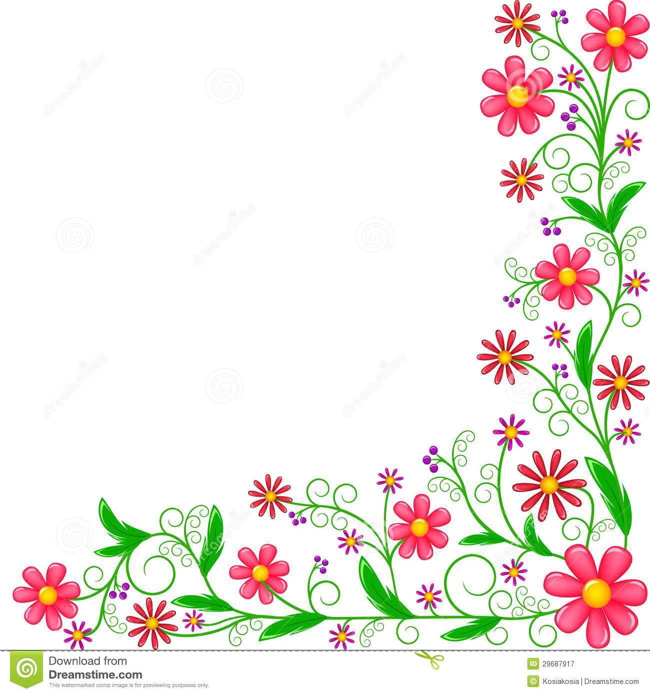 1300x1389 Free Corner Flower Clipart
