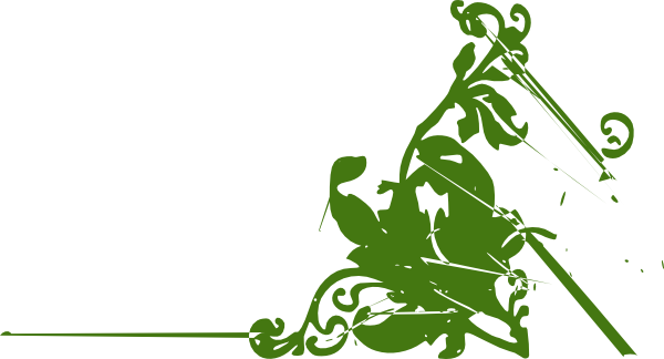 600x324 Decorative Flower Corner Green Clip Art