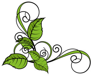 300x247 Red Blossoms Flourish Corner Royalty Free Stock Image