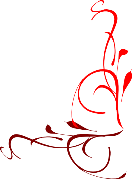 438x595 Corner Flourish Red Clip Art