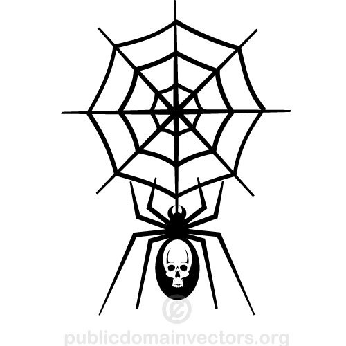 500x500 2849 Spider Hanging From Web Clipart Public Domain Vectors