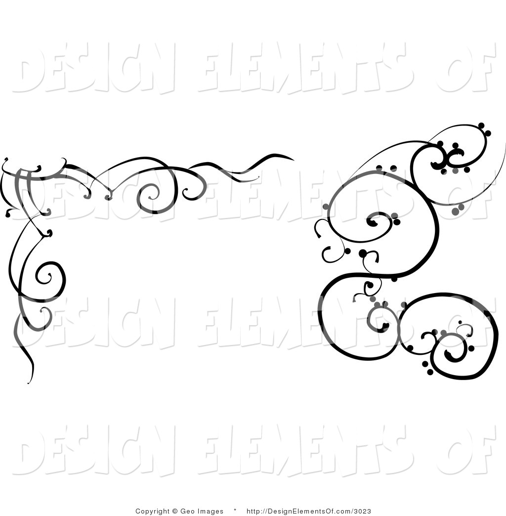 1024x1044 Illustration Of Black And White Swirl Corner Designs By