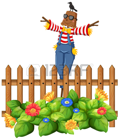 386x450 Scarecrow In The Corn Field Illustration Royalty Free Cliparts