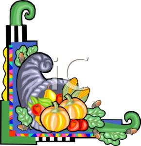 290x300 Border With Cornucopia And Pumpkins