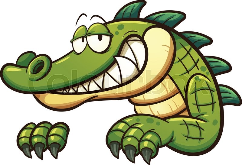 800x546 Cartoon Crocodile. Vector Clip Art Illustration With Simple