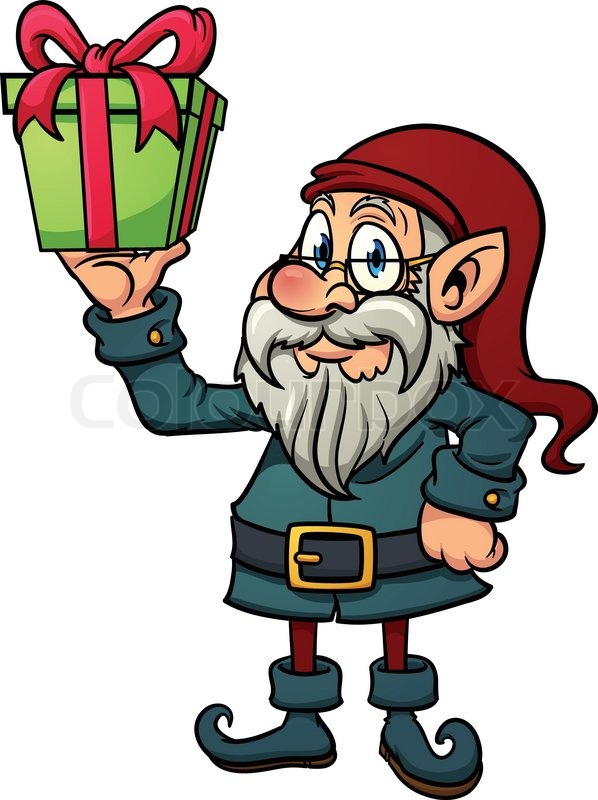 598x800 Christmas Elves. Vector Clip Art Illustration With Simple