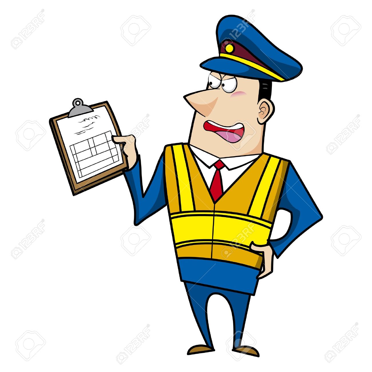 1300x1300 Male Cartoon Police Officer Holding A Ticket Royalty Free Cliparts