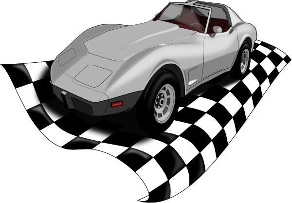 600x417 Checker Corvette Clip Art