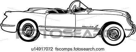 450x175 Clipart Of , 1953, Automobile, Car, Chevrolet, Chevy, Classic