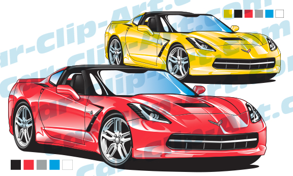 576x346 Corvette C7 Stingray Vector Clip Art Car Clip
