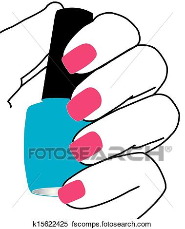 379x470 Clipart Of Nails With A Nail Polish In Hand K15622425