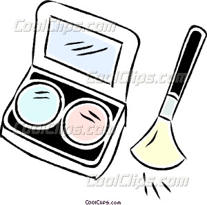 300x298 Cosmetics With Makeup Brush Vector Clip Art
