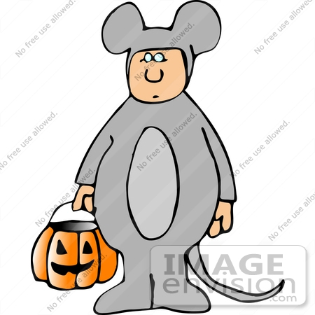 450x450 Boy In A Mouse Costume On Halloween Clipart
