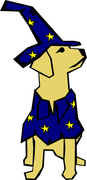 288x596 Dog 01 Drawn With Straight Lines (Wizard Costume) Clip Art