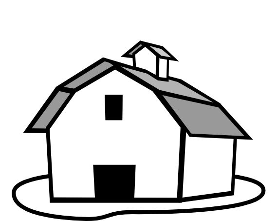 569x453 Farm Clipart Black And White