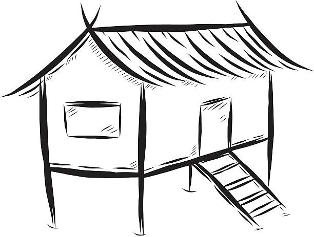 612x463 Shack Clipart Black And White