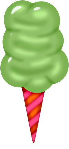 226x489 Cotton Candy Clipart Green