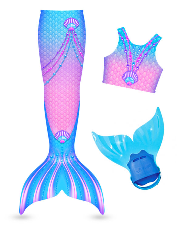 600x742 Cotton Candy Queen Mermaid Tail Set Swimtails