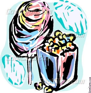 294x300 Cotton Candy And Popcorn Vector Clip Art