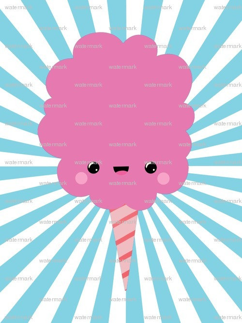 500x667 Cute Cotton Candy Matted Print Blue Burst