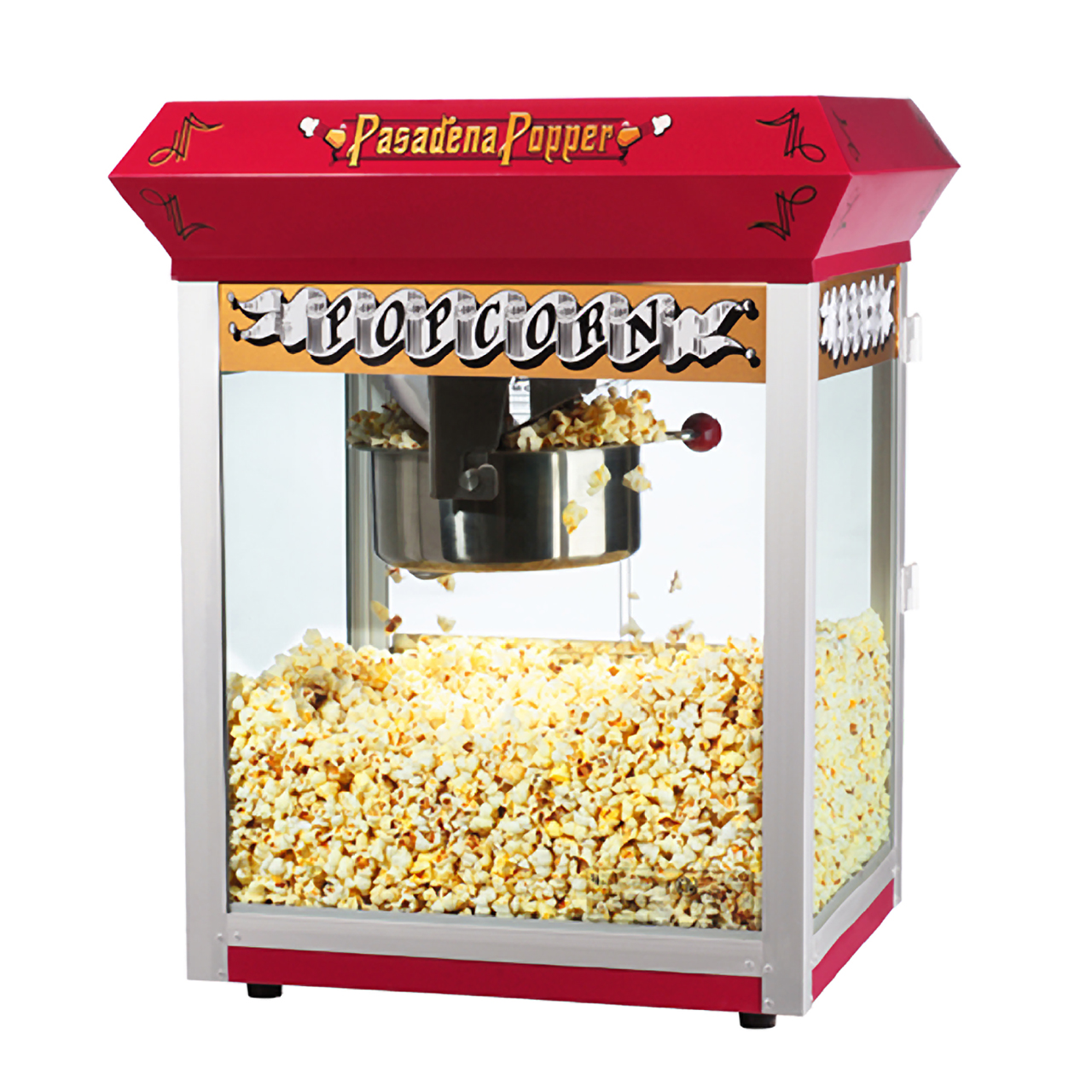 1280x1280 Great Northern Pasadena Red Antique Style Popcorn Popper Machine