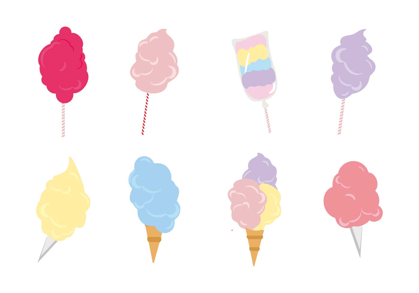 1400x980 Cotton Candy Free Vector Art