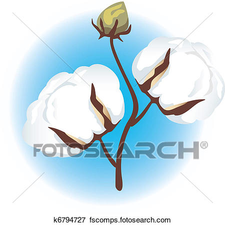 450x449 Clip Art Of Cotton Branch K6794727