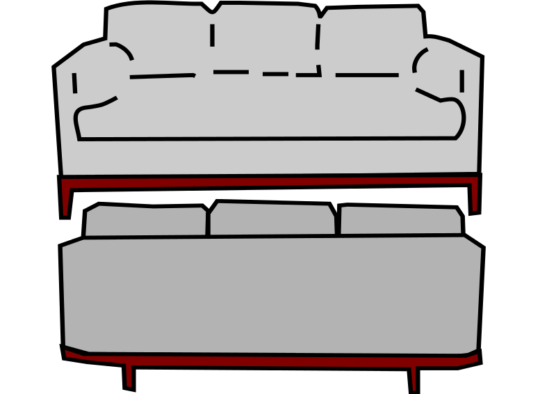 800x566 Free Gray Sofa Set Clip Art