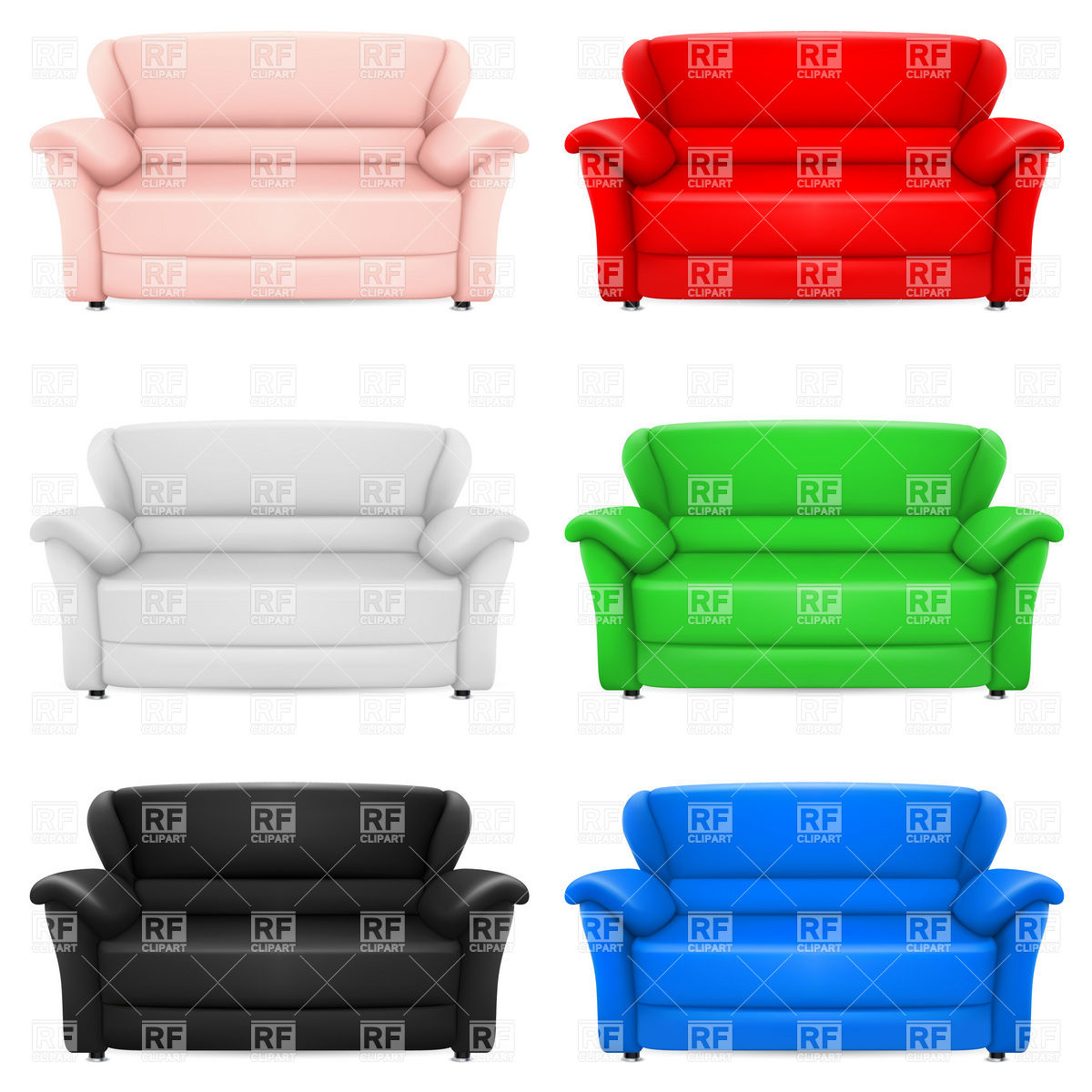 1200x1200 Leather Sofa Royalty Free Vector Clip Art Image