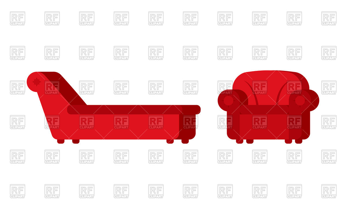 1200x743 Red Couch And Chair Of Psychologist Royalty Free Vector Clip Art