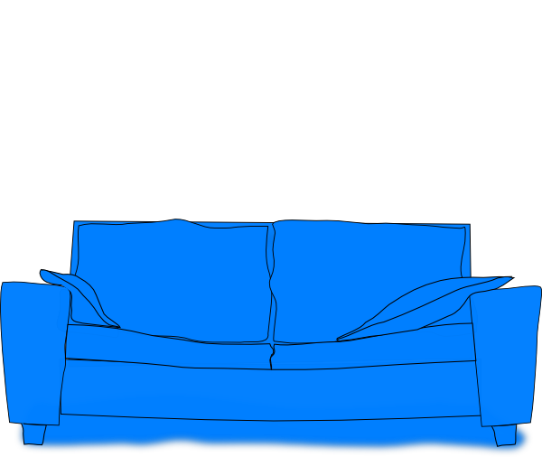 600x506 Blue Couch Clip Art