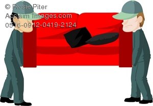 300x208 Clipart Illustration Of Two Men Moving A Sofa