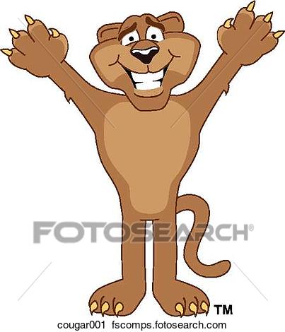 403x470 Clipart Of Cougar Standing Cougar001
