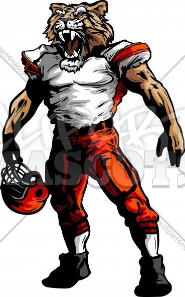 369x590 Football Cougar Clipart Graphic Vector Cartoon