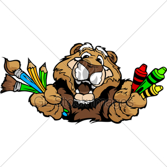 325x325 Graphic Vector Image Of A Happy Running Cougar Or Mountai Gl
