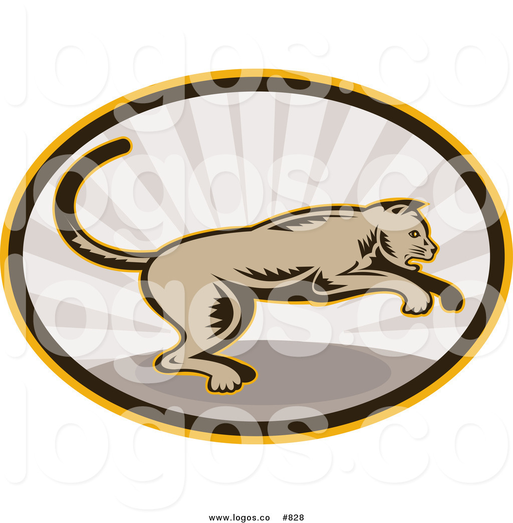 1024x1044 Royalty Free Vector Logo Of A Pouncing Cougar By Patrimonio