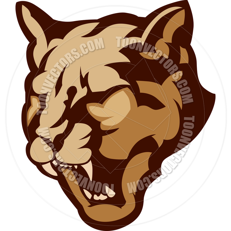 940x940 Cougar Mascot Head Vector Illustration By Chromaco Toon Vectors