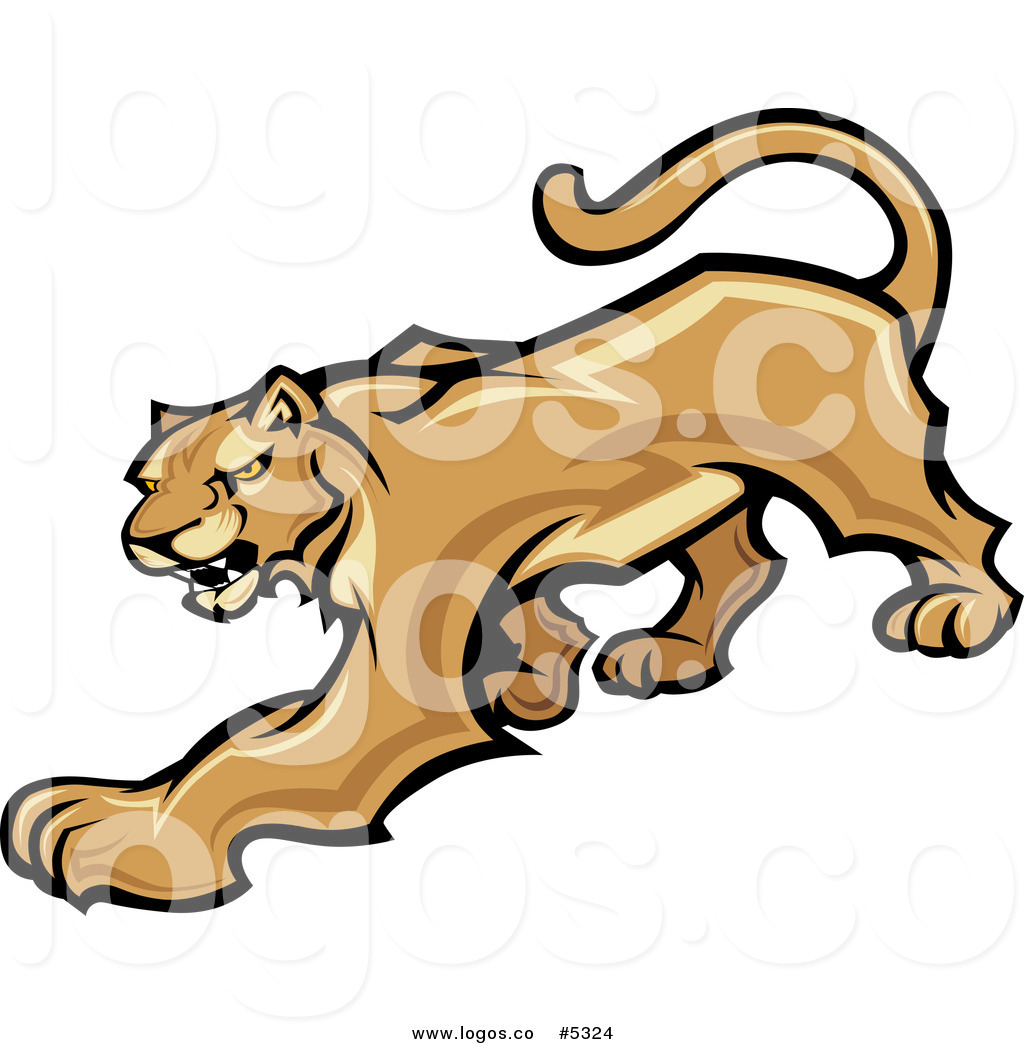 1024x1044 Royalty Free Vector Of A Logo Of A Prowling Cougar Mascot By
