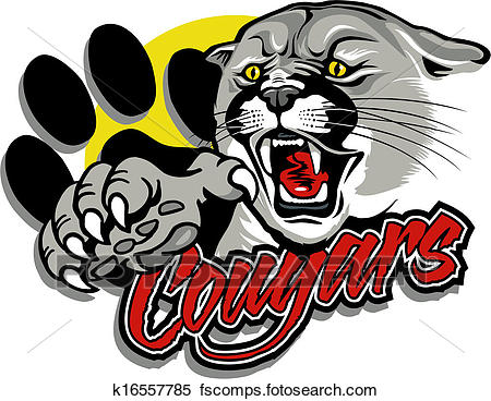 450x368 Clipart Of Cougar With Claw K16557785