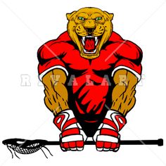 236x236 Mascot Clipart Image Of Panthers Cougars Football Player Color