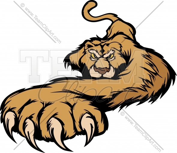 590x513 Prowling Cougar Mascot Vector Clipart Image
