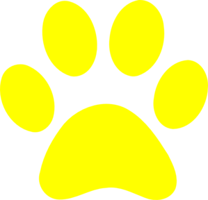 299x288 Yellow Paw Print Clip Art