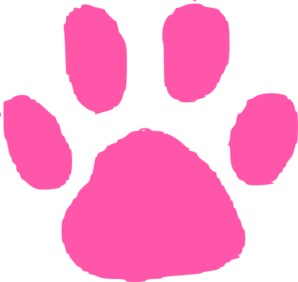 298x282 Bubblegum Pink Paw Print Clip Art